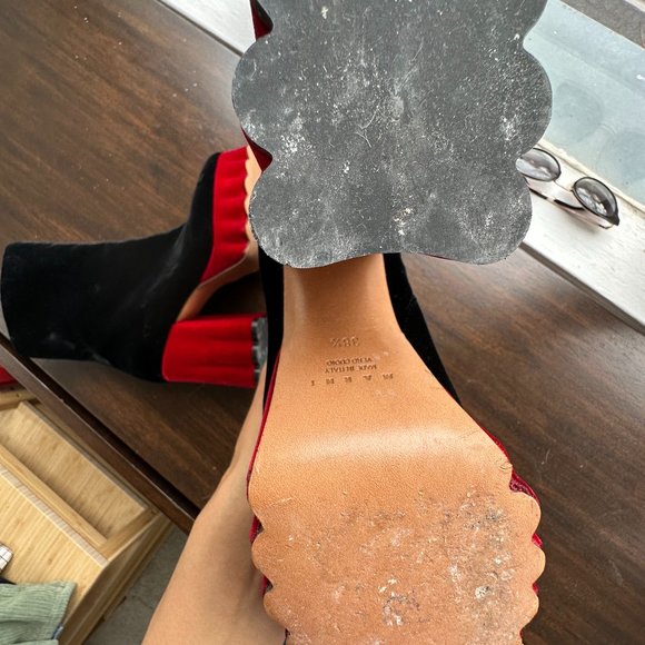 Marni Platform Velvet Heeled Boots - Picture 8 of 8